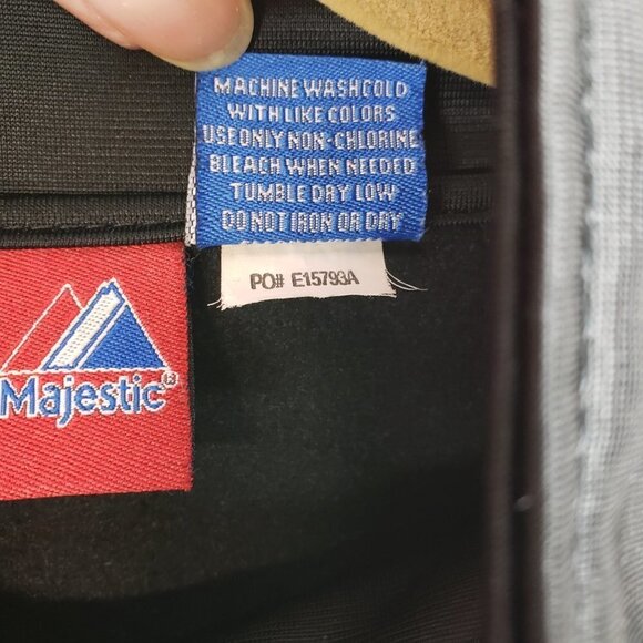 Brooklyn Nets Warmup Jacket NBA Majestic Black Satin Retro Size MT Medium Tall - Picture 4 of 10